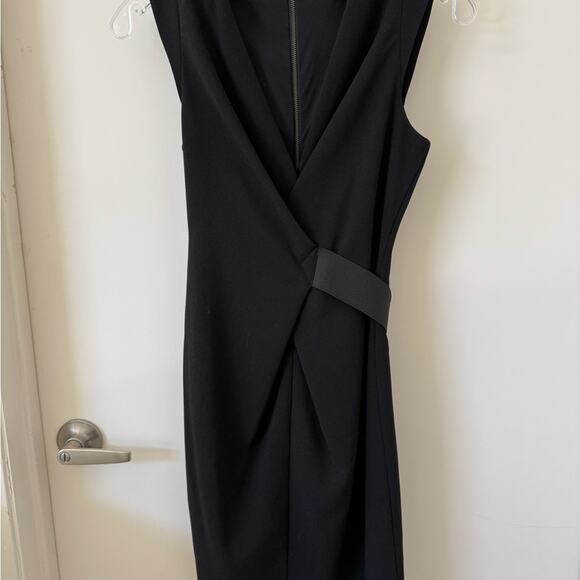 Kenneth Cole Sz. 00 New York Black Sheath Cocktail Dress Office Workwear Modern - Picture 1 of 4